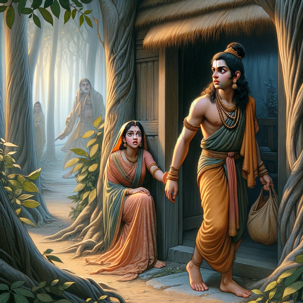 Lakshmana Leaves Sita to Help Rama
